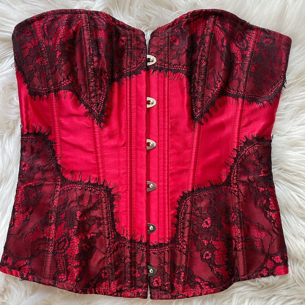 Adore Me Corset Red and Black